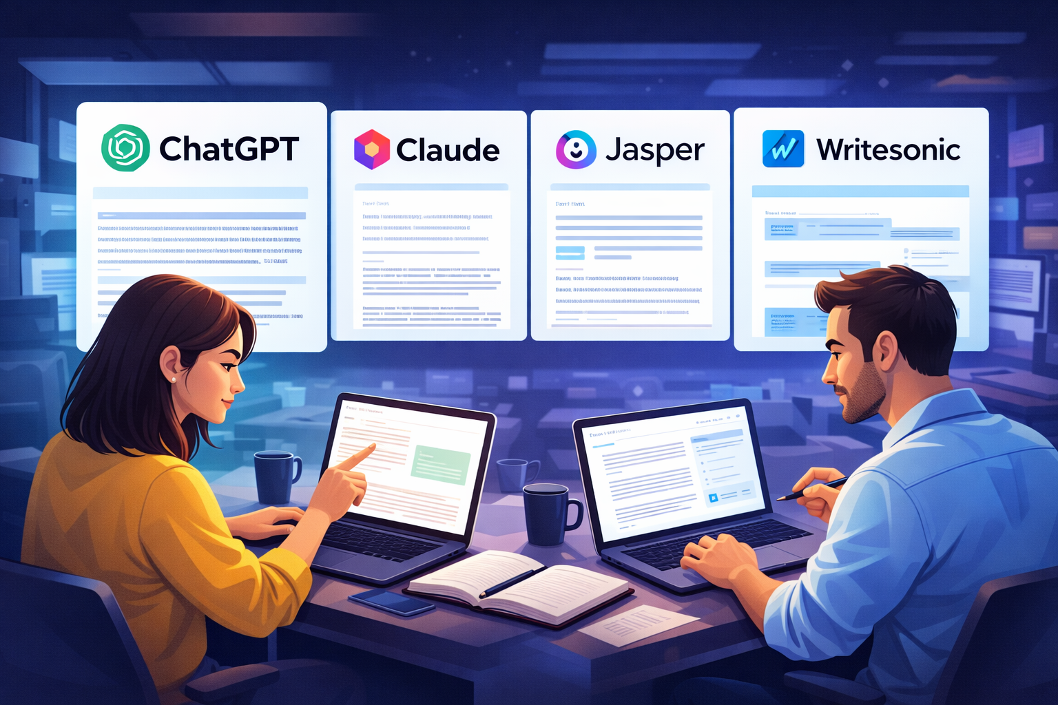 AI generated comparison image for Best AI Tools for Content Writing in 2026 (Tested & Compared)