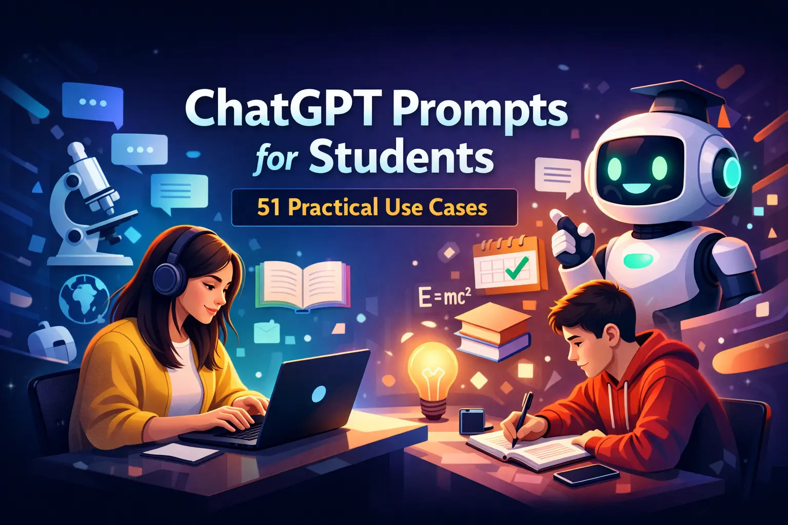 AI generated feature image for ChatGPT Prompts for Students: 51 Practical Use Cases